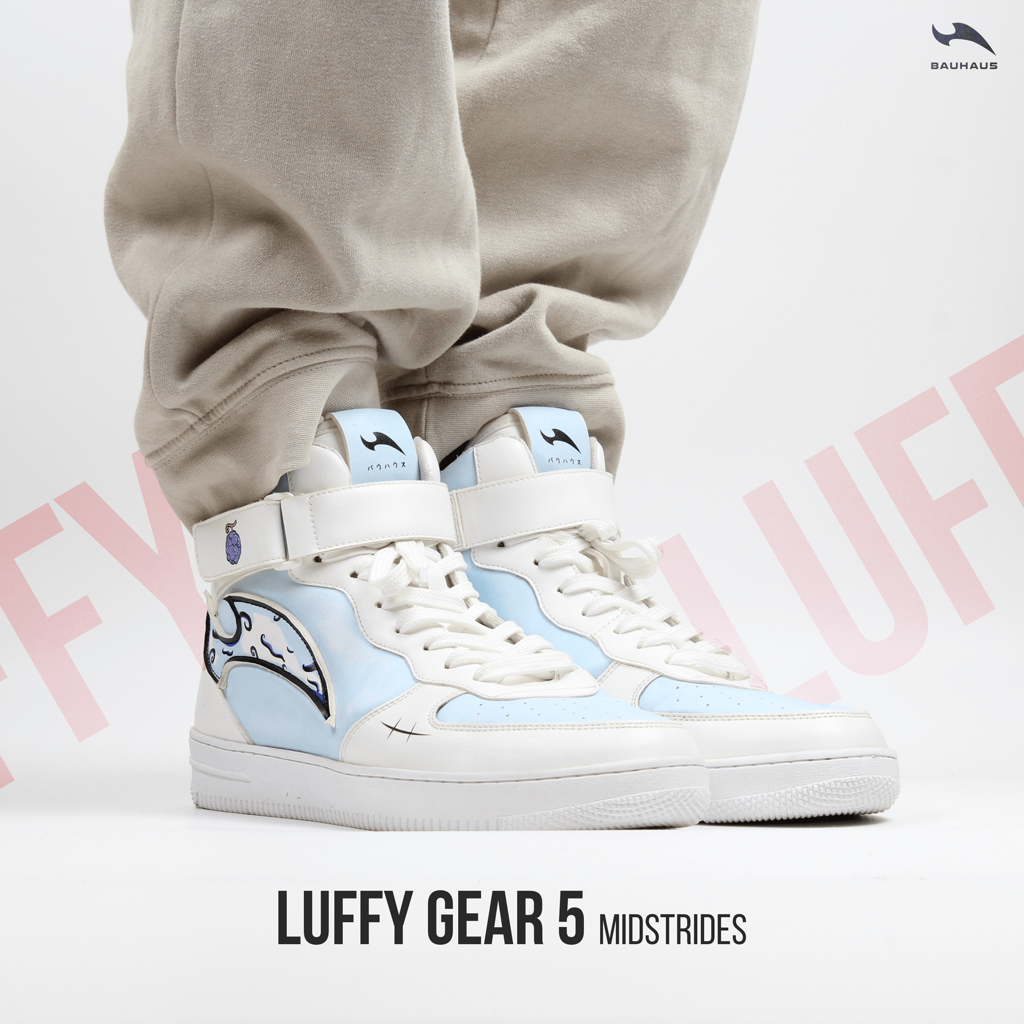 Bauhau5 Luffy Gear 5 anime sneakers